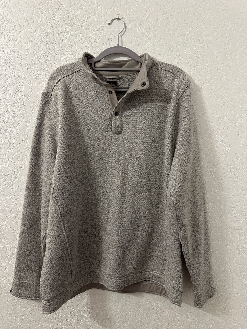 Men's Heather Gray Zip-Front Mock Neck Sweater (logo on one sleeve)